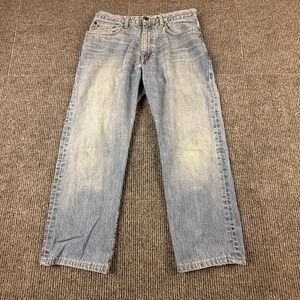 Eddie Bauer Mens 32x30 Light Wash Straight Leg Denim Jeans Blue Cotton